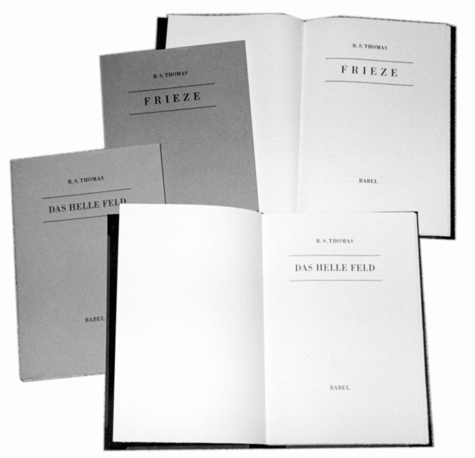 Dieses Bild zeigt die broschierten Ausgaben einiger Gedichtbände von R.S. Thomas